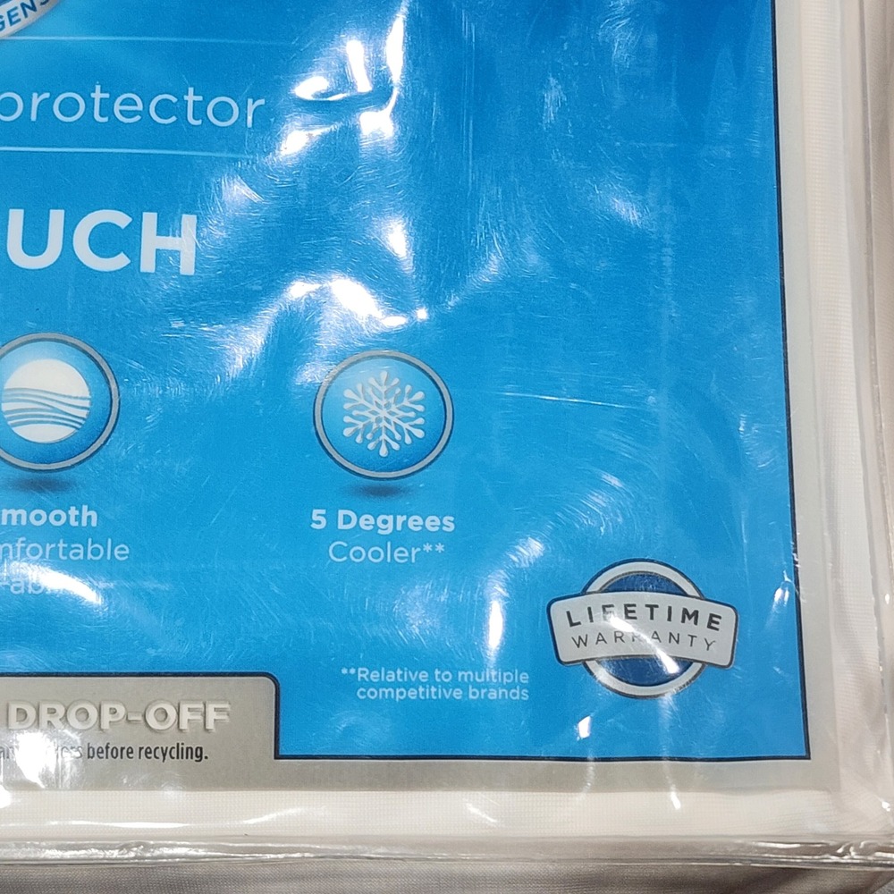 Allerease CleanBoost Cool Touch Full Fitted Mattress Protector Waterproof White - Picture 7 of 11